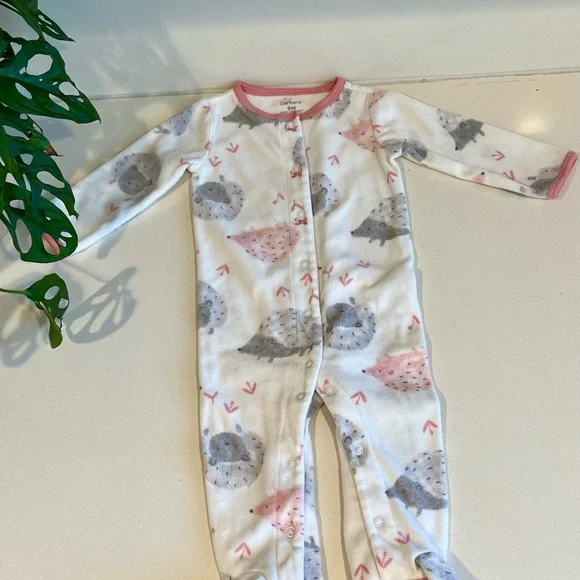 Baby Girl Fleece Footed Pajamas 9M | Carter’s Sleepers Bundle (3) - Picture 3 of 4